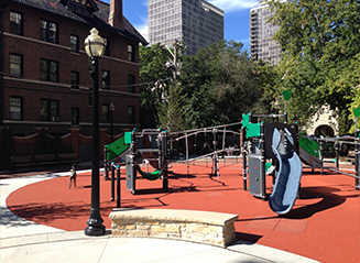 JRA Goudy Square Park Playground Seat Wall